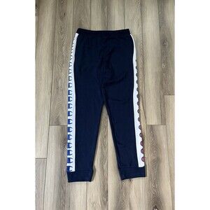 Champion Mens 2XL Navy Blue Fleece Jogger Sweatpants Pinstripe Logo Sports